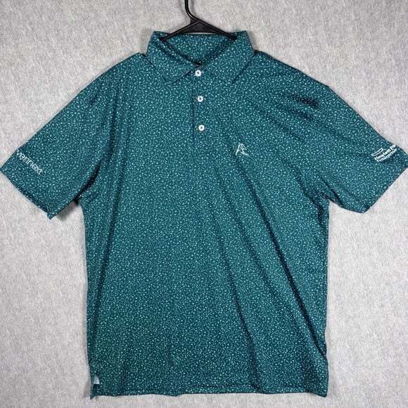 Rhoback Other - Rhoback Performance Polo Shirt Men M Green Golf The Mulligan All Over Print
